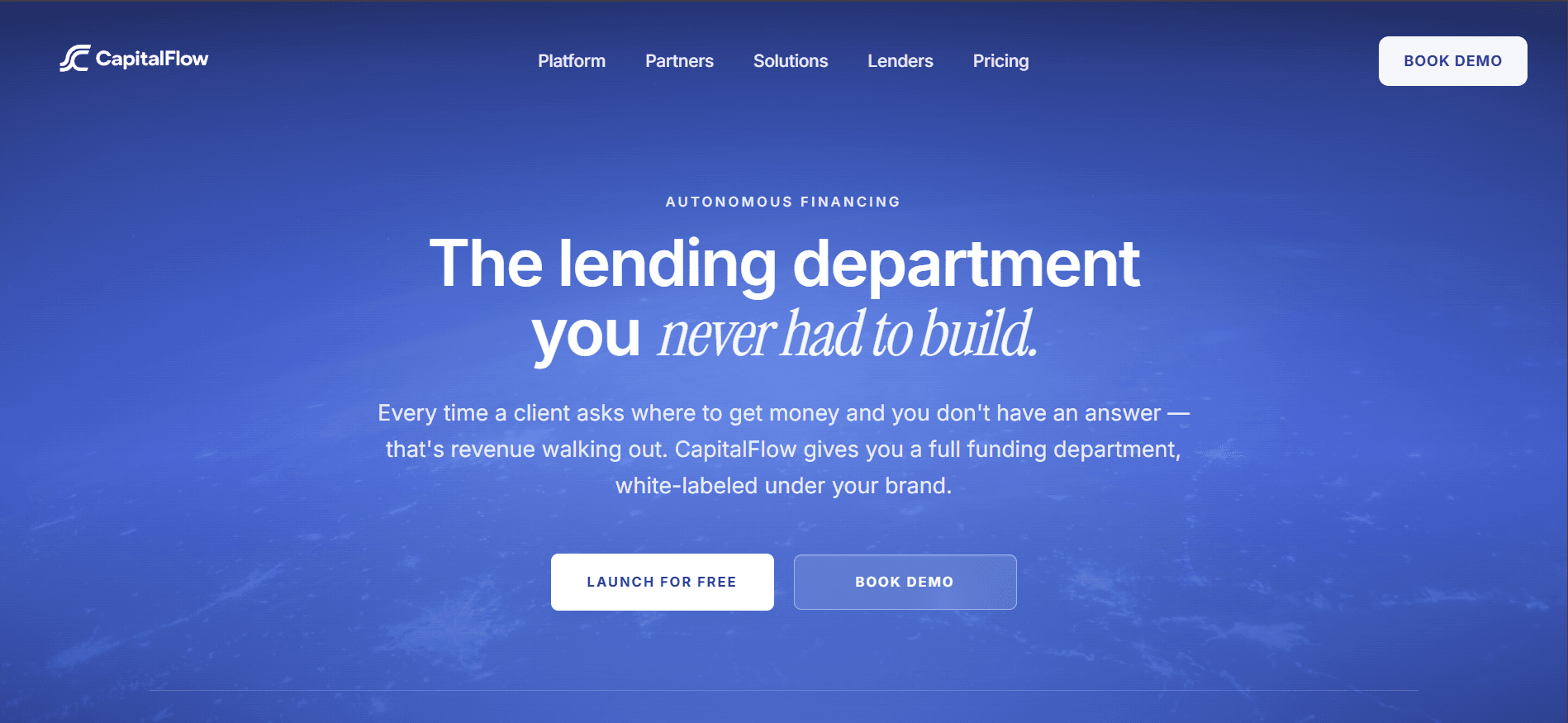 CapitalFlow — White-labeled capital infrastructure for partners