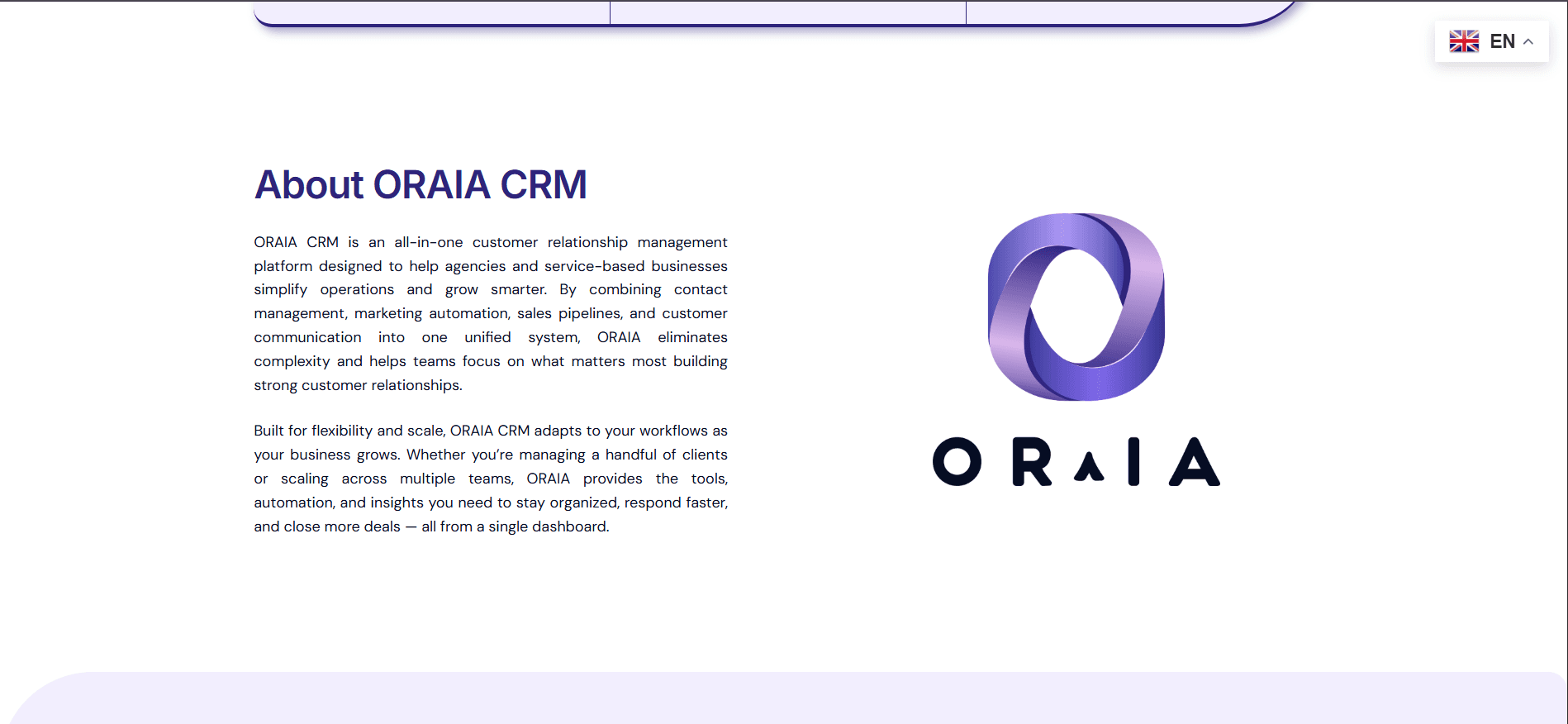 ORAIA CRM — All-in-one CRM for agencies and service businesses